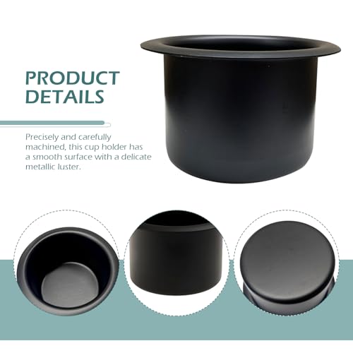 Portavasos insertos para auto, aluminio negro, 2 piezas miniatura 3