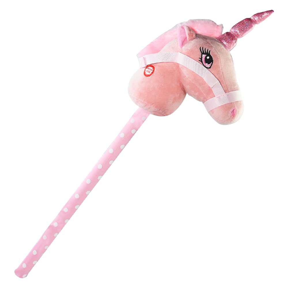 Unibos Aggloz | Hobby Horse Toy with Sounds | Tall Horse on a Stick | Quality Horse Toys | Galloping Sounds | Childrens Toy | for Kid Xmas Gifts Indoor & Outdoor | 66cm