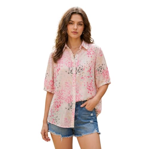 Image of URBAN OX Women's Casual Shirt - Stylish Printed Long Top for Women & Girls | Elegant Shirt for Women | Breathable Summer Tops for Women