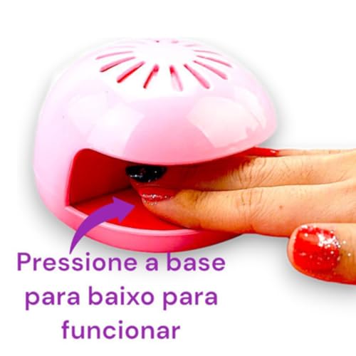 kit brinquedo manicure e mini estufa lixa infantil colorido