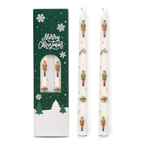 Bougies de Noël non parfumées motif Casse-Noisette pour centre de table de fête