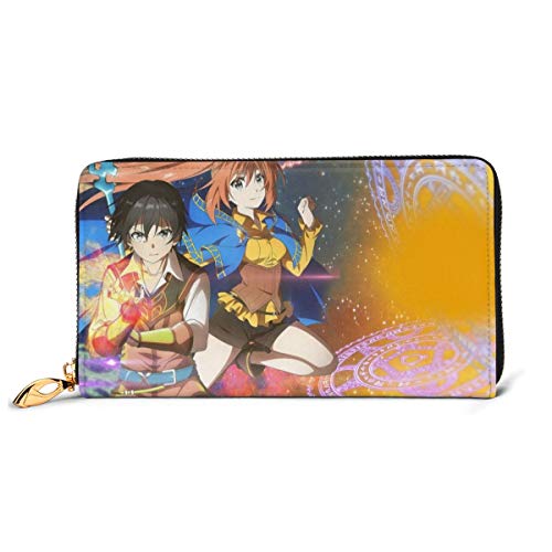 Preisvergleich Produktbild Anime Isekai Cheat Magician Geldbörse, RFID-blockierend, Echtleder, Reißverschluss um die Karten herum