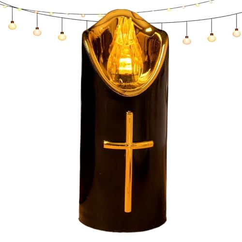 Candela Luminosa,Lumi da Tomba a Batteria,Candela Elettrica Finta a LED - per Chiesa Comodino Soggiorno Giardino Cortile e Percorsi