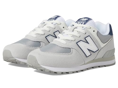 New Balance Kids 574 V1 70s Racing Lace-up Sneaker, Brighton Grey/Nb Navy, 11 US Unisex Little