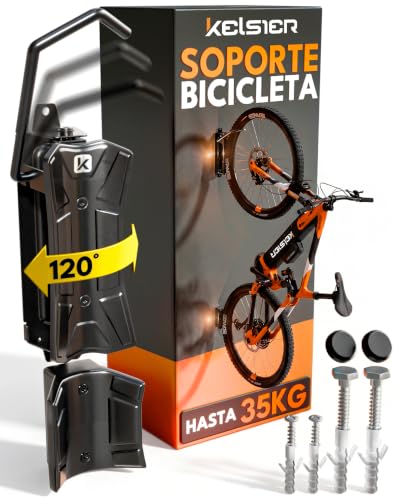 Soporte Bicicletas Pared Vertical Giratorio, Colgador Bicicleta Pared Plegable, Compatible Bicicleta Montaña Carretera y Eléctrica, Hasta 35 kg, para Hogar Trastero Garaje