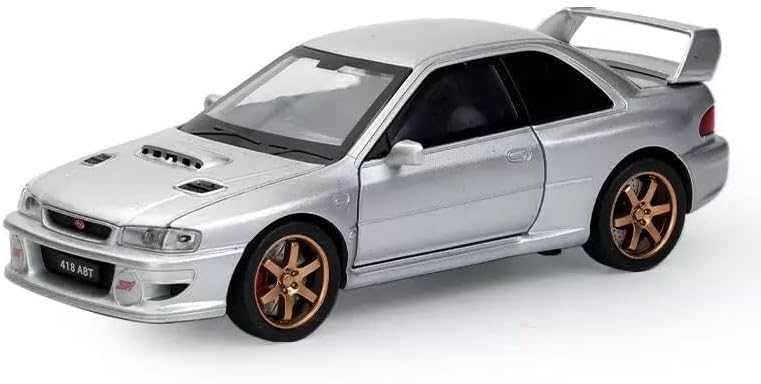 Image of 1 /32 Subaru Impreza WRX STI Diecast Model Car Pull Back Toy with Sound & Light Collectible Car for Kids Boys Girls & Adults (Silver)