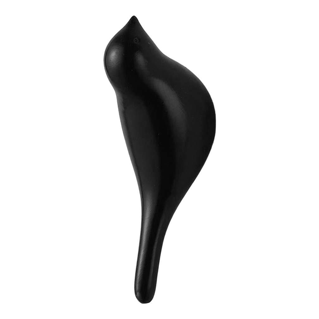 WOVEBIUS Home Decorative Resin 3D Bird Coat Hooks Bag Hanger Wall Mount Black