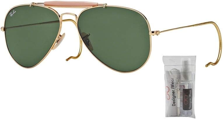 Ray-Ban RB3030 OUTDOORSMAN Pilot Sunglasses For Men For Women +BUNDLE with ACCESSORY EYEWEAR KIT