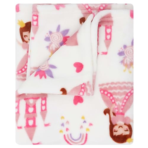 Image of Flannel Toddler Blanket - 50 inchx40 inch Soft Kids Throw for Boys & Girls - Perfect for Naptime, Travel & Bedding (Princess)