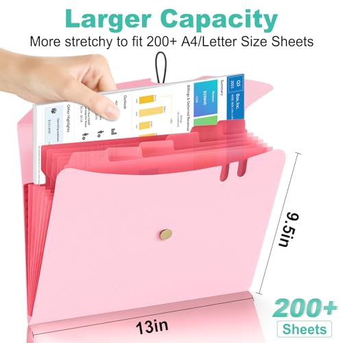 image for Sooez 7 Pocket Expanding File Folder, Premium Accordion File Organizer