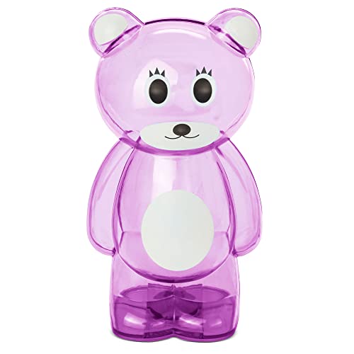 Hucha Cerdito de plástico Transparente con Forma de Osito. Huchas Originales tamaño Grande Infantiles con tapón. Hucha Ligera y Resistente. (Rosa)