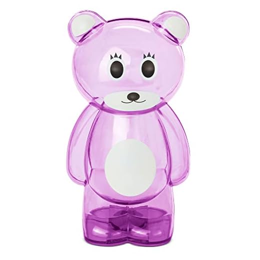 Hucha Cerdito de plástico Transparente con Forma de Osito. Huchas Originales tamaño Grande Infantiles con tapón. Hucha Ligera y Resistente. (Rosa)