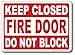 Fire Door Keep Closed Do Not Block Sign â€“ Plastic 7â€ x 10â€