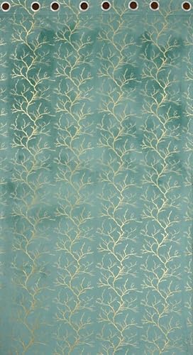 Image of Window Curtains 5 Feet Long for Living Room - Window Curtains Set of 1 Pcs Panel, Velvet Blackout & Stylish Parda for Home Decor & Office Ice Colour