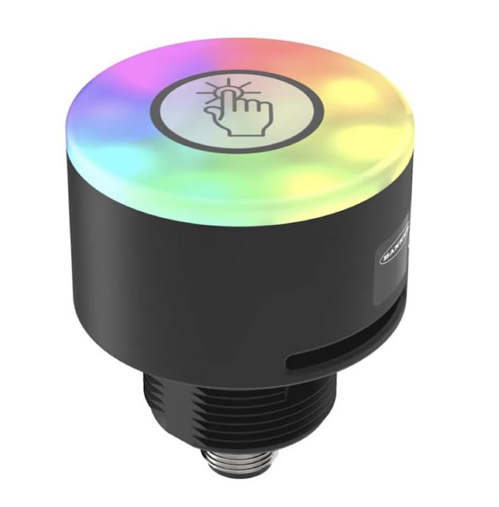 K50PTCAMGRY3AQ,Beacons K50 Pro Compact Touch: 3-Color RGB Touch Sensor with Audible; 12-30 V dc; Polycarbonate; IP67 IP69K; Bimodal, NO, Momentary; Multicolor; 5-Pin M12 Integral QD