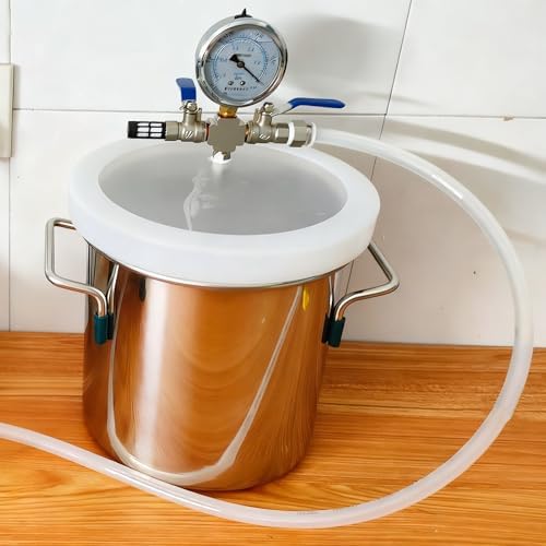 Heavy-Duty Stainless Steel Vacuum Chamber, 19 Gallon (72L) Resin Casting Pressure Pot Tank, Clear Lid & Gauge, Ideal for Bubble Degassing - No Pump Needed
