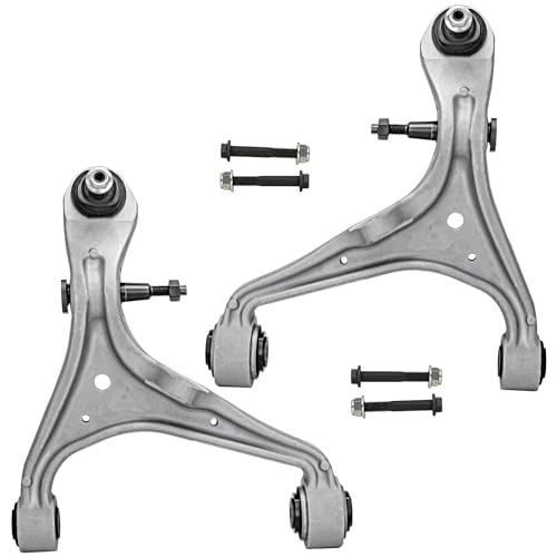 Image of Detroit Axle - AWD Front End Control Arms Kit for 2008-2014 Cadillac CTS, 2 Lower Control Arms w /Ball Joint 2 Outer Tie Rod Ends 2009 2010 2011 2012 2013 Replacement - 4pc Set