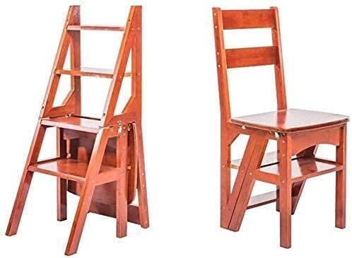 Escabeau pliant en bois massif convertible en chaise adulte pour la maison