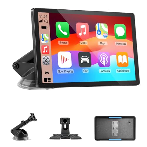 Image of CarPlay Screen for Car, 9'' Wireless CarPlay & Android Auto - Smart Portable Touchscreen with Bluetooth /FM, Mirror Link, Voice Control, GPS Navigation, Hands-Free Calling, Plug & Play Car Play Screen