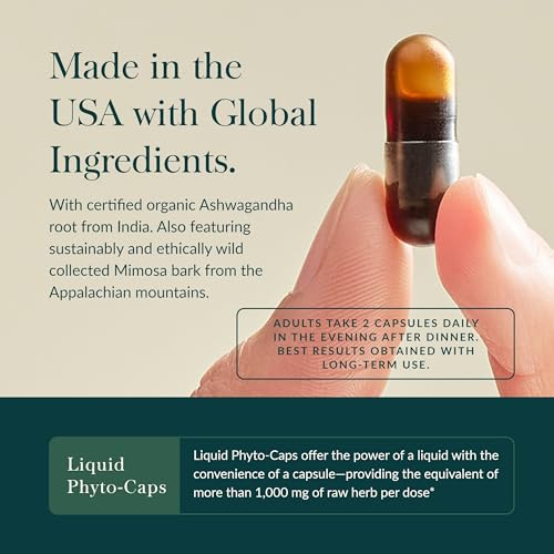 Gaia Herbs Adrenal Health Nightly Restore - Herbal Supplement with Ashwagandha, Magnolia Bark, Cordyceps, Lemon Balm & More* - 60 Vegan Liquid Phyto-Capsules (30 Servings) - Image 5