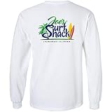 Joe's USA Joe's Surf Shack Original Logo Long Sleeve Cotton T-Shirt-M-White/c
