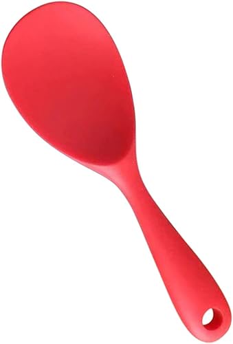Operitacx Cucharas Cucharas de silicona Paleta de arroz antiadherente Cuchara para servir cucharada de leche para cocinar mezclar revolver miel té