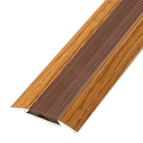 JTPMYFT Perfiles de transición metálicos for moqueta/Suelo, perfiles de Borde de Suelo, perfiles de umbral de Aluminio, adecuados for Huecos de Suelo de Entre 1 y 2 cm.(Oak)