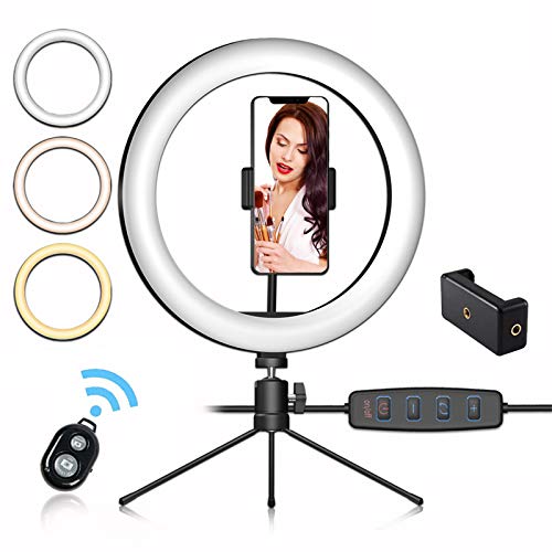 Hottest Sales Ezavan 10" Selfie Ring Light with Tripod Stand and Phone Holder, Dimmable Desk Ring Light w/ 3 Lighting Modes & 10 Brightness for Live Streaming, YouTube Video, Makeup (Tabletop 10โณ) Hottest Sales Ezavan 10" Selfie Ring Light with Tripod Stand and Phone Holder, Dimmable Desk Ring Light w/ 3 Lighting Modes & 10 Brightness for Live Streaming, YouTube Video, Makeup (Tabletop 10โณ)