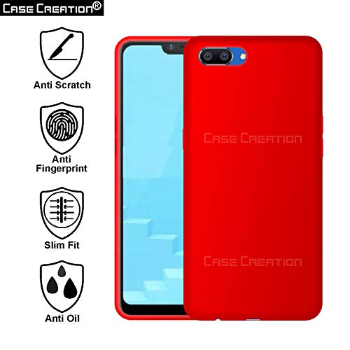 Image of Case Creation Luxurious OG Series for Realme C1 Case Cover,Anti-Dirty Slim Case Frosted Matte Cute Candy TPU Raised Bezel (Splash of Color) Back Cover for Realme C1 -Wine Red