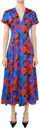 Jonathan Cohen, V Neck Dress, XS, Multicolor Pansy