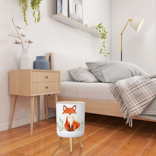 Caneca de basura pequeña con tapa 1.8 gal redonda para baño y oficina miniatura 4