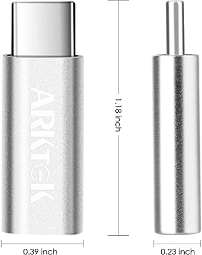 Arktek Usb-C Adapter I Os Lighting Cable (Female) To Usb Type C (Male) - Only Charging Adapter For Phone 13 Galaxy S20 Note 10 Pixel 4 And More (2 Pack, Silver) #TOP2