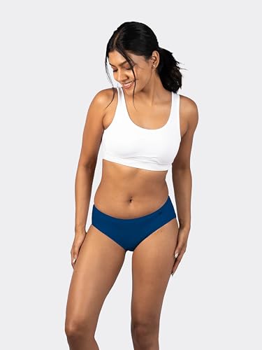 Image of Lavos Bamboo Cotton Panties for Women, Comfortable Soft Mid-Waist Hipster Panty with Thin Inner Elastic, Anti-Bacterial Odour Free Underwear for Womens, Seamless No Visible Briefs for Ladies