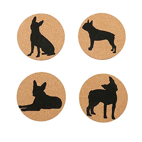 Boston Terrier Lovers Cork Drink Coasters - Set of 4 ...