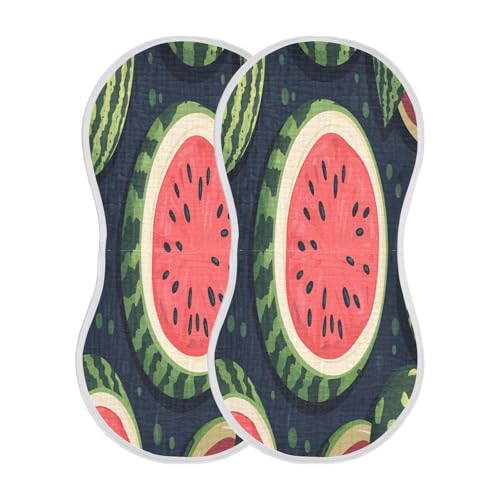 Watermelons Plant Burp Cloths Cotton Baby Washcloths,Large 22x11in Burping Cloth Absorbent and Soft for Newborn Baby Boys and Girls,4 Pack2