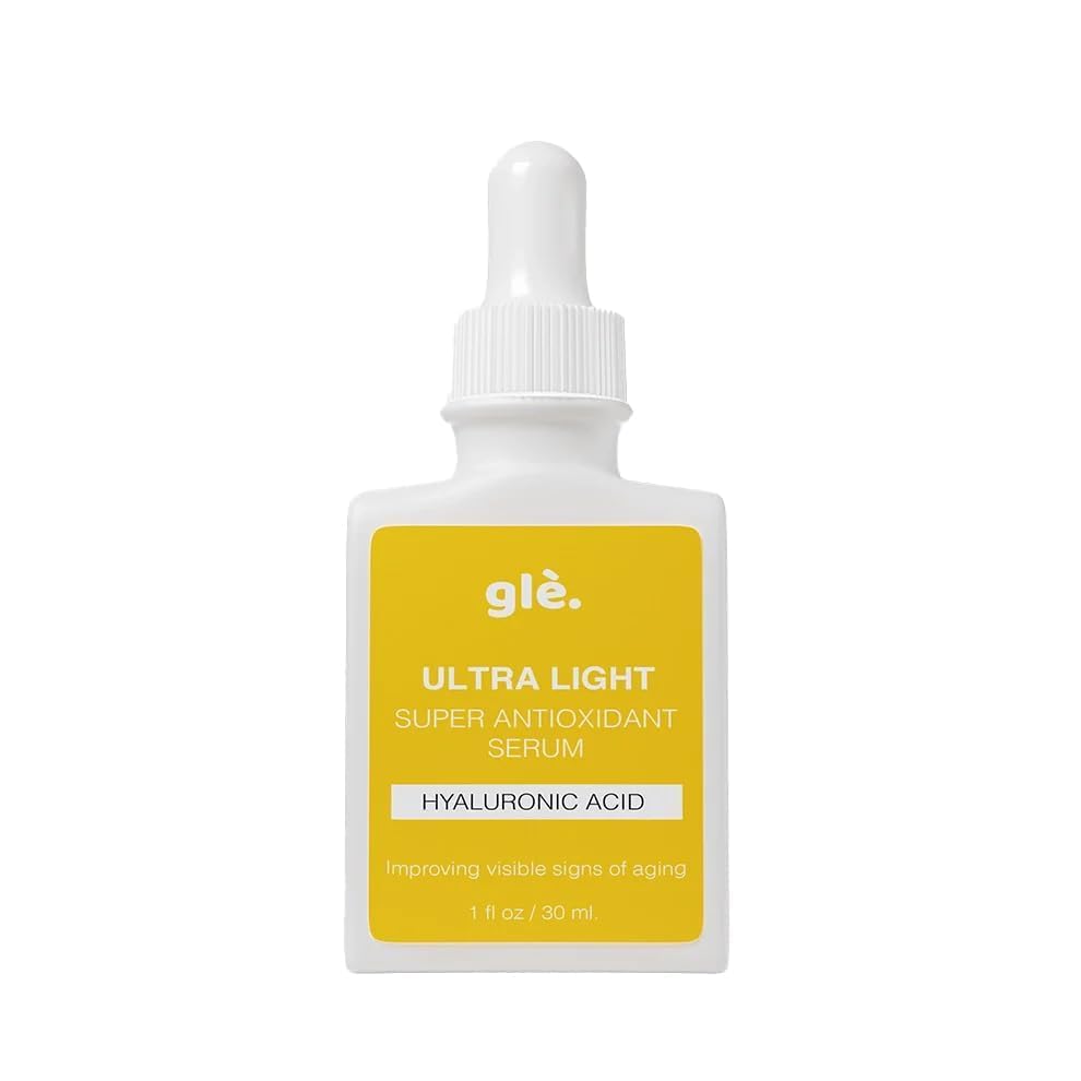 Gle Facial Super Antioxidant Serum with Hyaluronic Acid Anti-Aging serum to Reduce the Appearance of Fine Lines and Wrinkles, Hydrating and Rejuvenating For Plumper, Smoother Skin. 1 fl oz