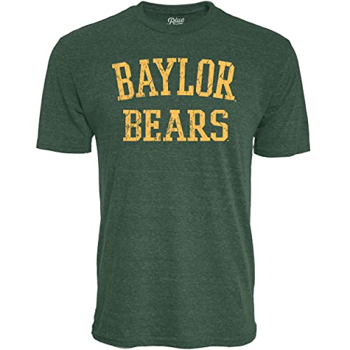 Blue 84 Men's Baylor Bears T Shirt Tri-Blend Team Color, Baylor Bears Forest, X-Large