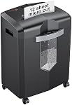 bonsaii 12-Sheet Micro Cut Shredders for Home Office, 60 Minute P-4 Security Level Paper Shredder for CD, Credit Card, Mails, Staple, Clip, with Jam-Proof System & 4.2 Gal Pullout Bin C266-B