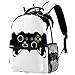 KikandKo Black Gamer Controller School Backpack for Girls Boys, Lightweight Bookbag Backpack Purse for Women Men One Size