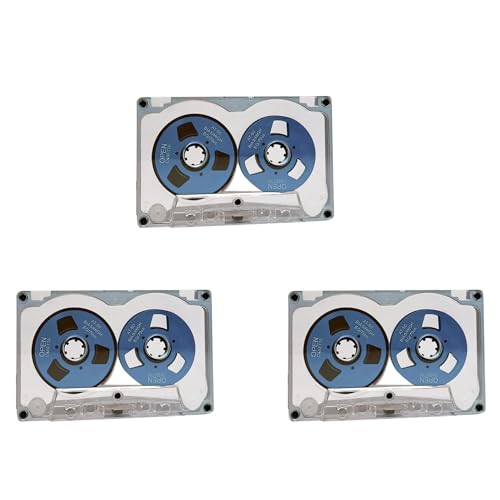 3X Disque de Bande Vierge 55 Min en Métal Double Face style Cassette Ouverte