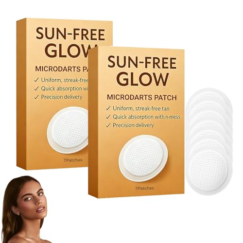 PurevLab Sun-Free Glow Patch for Women & Men Round Micro-Tip Self Tanning Patches for Natural Bronzed Skin Peel and Place Beauty Tabs for Daily Routine No-Mess Travel-Friendly Tan Patch 2 Boxes