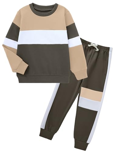 Image of mkodopy Boys Clothes Hoodie Sweatsuits Tops and Pants Boys Fall Winter Outfits Boy Clothing Set