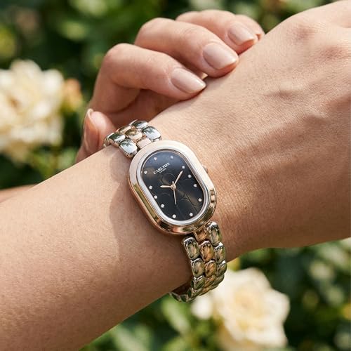 Image of Carlton London Women Cecil Analog Watch, Oval Dial, Stainless Steel Strap, Quartz Movement, 30M Water Resistant, Casual Wear