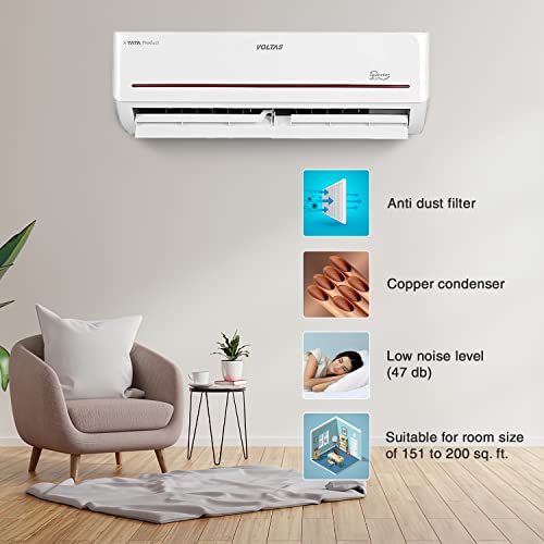 Image of Voltas 2 Ton 3 Star, Inverter Split AC(Copper, 4-in-1 Adjustable Mode, Anti-dust Filter, 2023 Model, 243VH Vertis Prism, White)