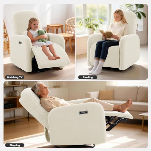 Image of 270 Swivel Rocker Electric Recliner Chair, Lady's Recliner for Nursing