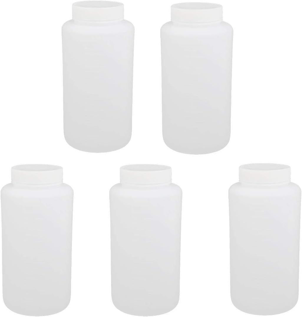 XYWHPGV 5 Pieces 95 mm Diameter 190 mm Height 1000 ml HDPE Transparent Plastic Round Bottle (d0649 dd940 869f4 cc532 75f76 7f399