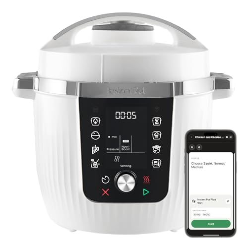 Instant Pot Pro 10-in-1-Multikocher 5,7 l – Weiß, Schnellkochtopf, Schongarer, Reiskocher, Sauteuse, Joghurtbereiter, Speisenwärmer,Vakuumgarer,Dampfgarer, Backen, NutriBoost™, spülmaschinenfest.