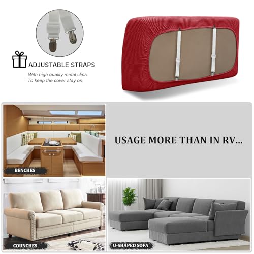 Fundas de cojín para caravanas elásticas SYLC para asientos de sofá y comedor de auto RV 6