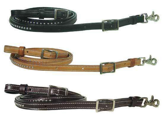 Tahoe Tack Barrel Reins with Stainless Steel Spots – Premium USA Leather