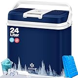 KESSER® Nevera eléctrica portátil 24 litros | ENFRÍA y CALIENTA | Enfriador Termoeléctrica 12V y 230V | Mini Nevera para Auto y Camping | EEK A+++ | Incluye 2 acumuladores de frío | Azul Marino